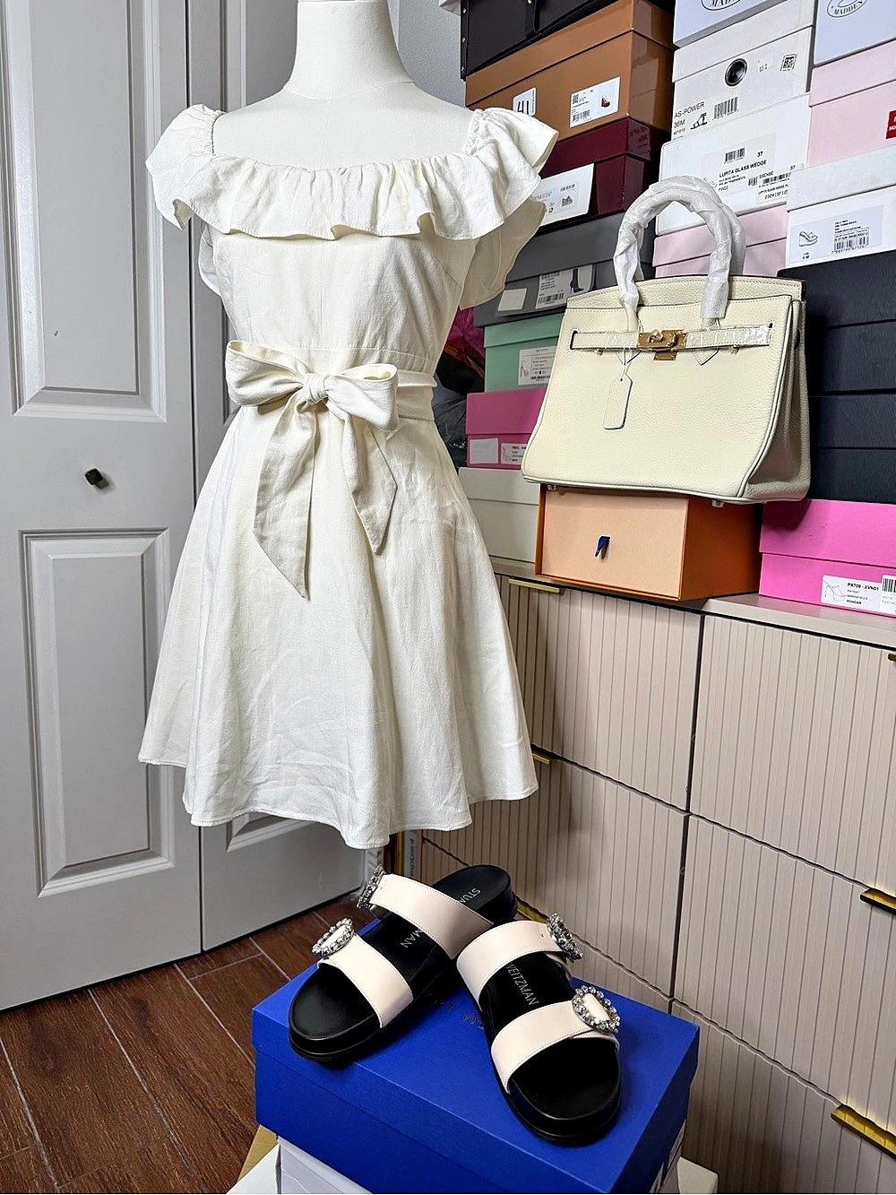 Zara White Ruffle Mini Dress - Picture 2 of 7